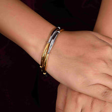 Elegant Dual-Tone 925 Sterling Silver Bangles – Effortless Style in Every Twist-Model