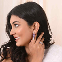 Elegant Grape Cluster Earrings with 925 Sterling Silver and Cubic Zirconia – Luxe Lavender Sparkle