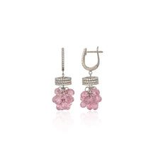 Elegant Pink Cluster Drop Earrings in Sterling Silver with Cubic Zirconia – A Touch of Whimsy and Sparkle