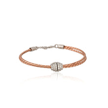 Elegant Rose Gold Plated 925 Sterling Silver Bracelet with Cubic Zirconia Charm