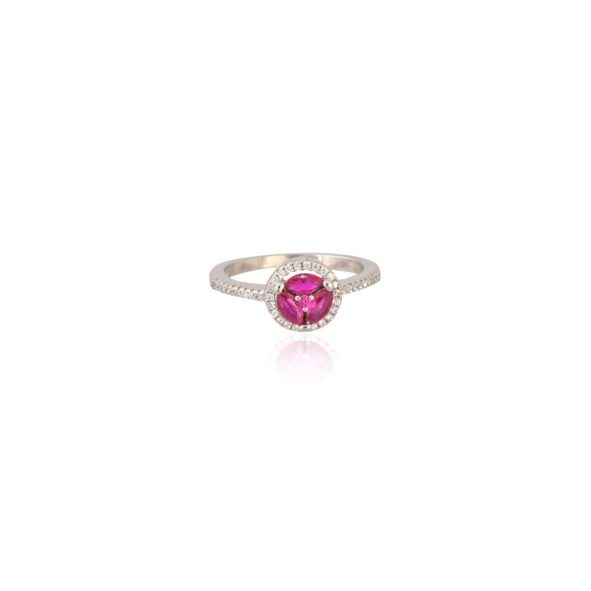 Elegant Silver Ring with Pink Cubic Zirconia – Dazzling Sparkle, Timeless Charm