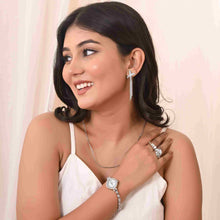 Elegant Silver Watch for Women with Cubic Zirconia – Where Time Meets Sparkle-Model