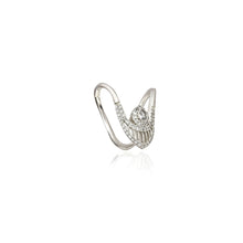 Elegant V-Shaped 925 Sterling Silver Ring with Cubic Zirconia – Shine Bright, Stay Charming