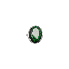 Enchanting Emerald Green Cubic Zirconia Silver Ring – A Bold Blend of Luxury and Elegance