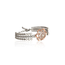 Floral Silver Bracelet with Pearls & Cubic Zirconia – Elegant Women's Jewelry for Every Occasion