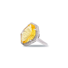 Golden Glow: Yellow Cubic Zirconia Ring in 925 Sterling Silver