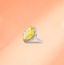 Golden Glow: Yellow Cubic Zirconia Ring in 925 Sterling Silver