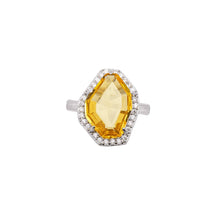 Golden Glow: Yellow Cubic Zirconia Ring in 925 Sterling Silver