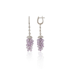 Grape-Inspired Dangle Earrings in Pure 925 Sterling Silver with Sparkling Cubic Zirconia