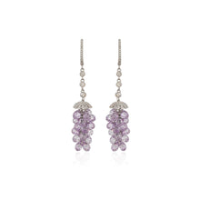 Grape-Inspired Dangle Earrings in Pure 925 Sterling Silver with Sparkling Cubic Zirconia