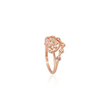 Heart Crown Ring with Cubic Zirconia Accents in Rose Gold Plated Silver