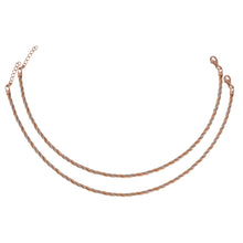 silver payal for women with rose gold plating extended white background