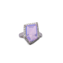 Lilac Dreams: Elegant Purple Cubic Zirconia 925 Sterling Silver Ring