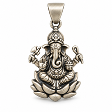 Oxidised Lord Ganesha Pendant in 925 Sterling Silver
