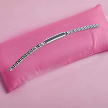 Midnight Gleam: 925 Sterling Silver Bracelet for Men with Black Cubic Zirconia Accents