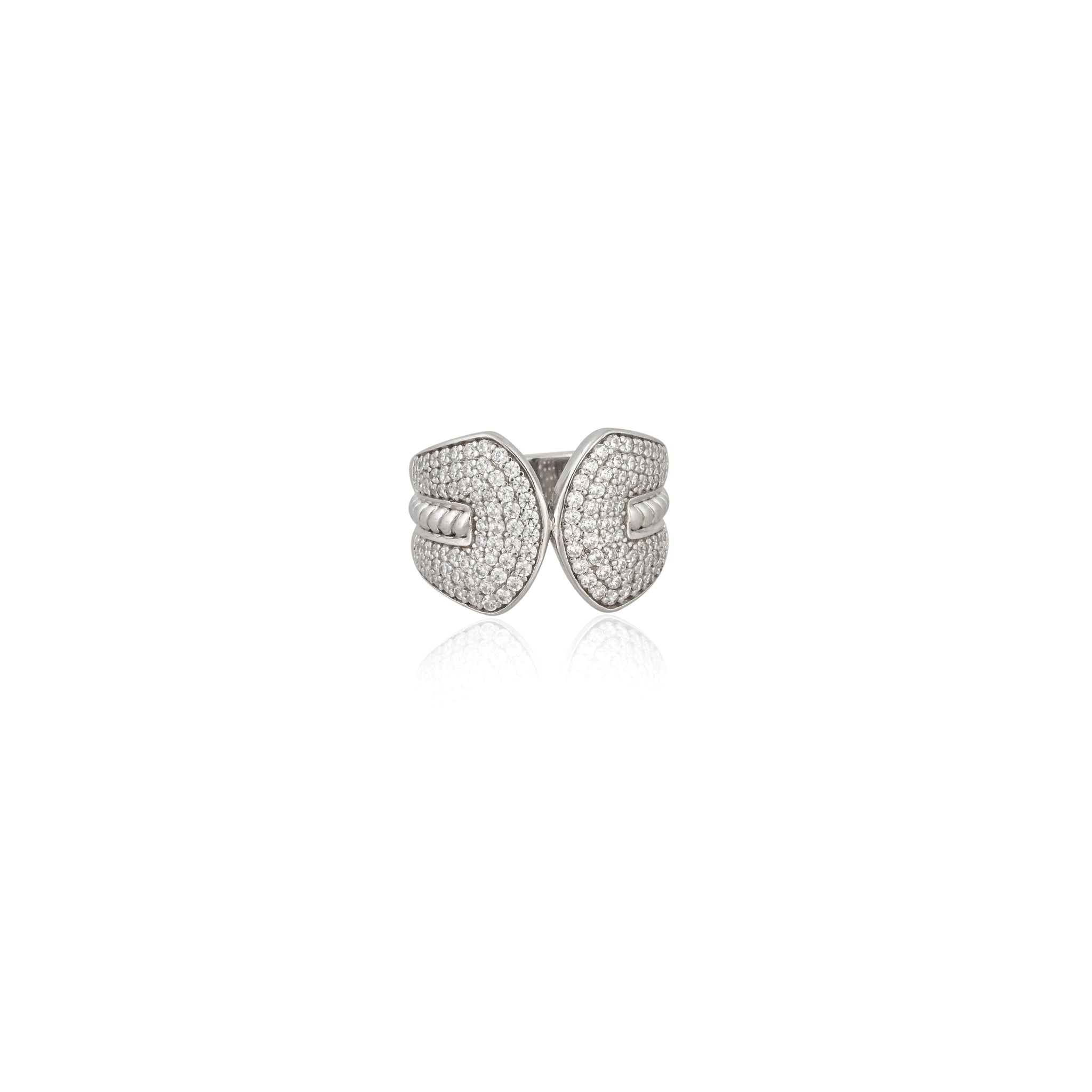 Minimalist Sparkle: 925 Sterling Silver Bar Ring with Cubic Zirconia