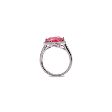Pink Prism: Radiant Cubic Zirconia Ring in 925 Sterling Silver