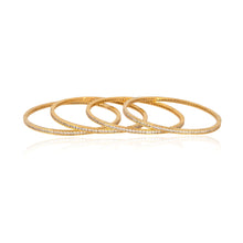 Radiant Gold-Plated Silver Bangles Adorned with Sparkling Cubic Zirconia Stones