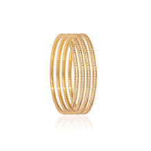 Radiant Gold-Plated Silver Bangles Adorned with Sparkling Cubic Zirconia Stones