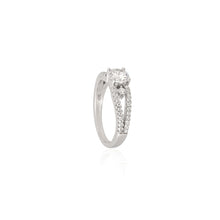 Radiant Split Shank 925 Sterling Silver Ring with Sparkling Cubic Zirconia