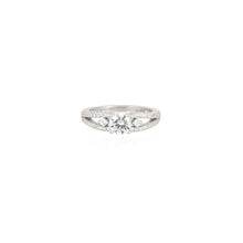 Radiant Split Shank 925 Sterling Silver Ring with Sparkling Cubic Zirconia