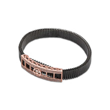 Rose Gold-Plated  925 Sterling Silver Bracelet with Cubic Zirconia – Chic & Contemporary Wristwear for Men