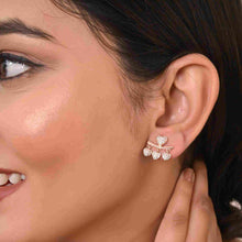 Rose Gold Heart Drop Earrings in 925 Sterling Silver with Cubic Zirconia – Sweet Sparkle, Timeless Charm-Model