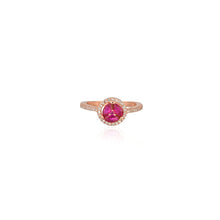 Rose Gold Trillion-Cut Cubic Zirconia Ring with CZ Halo Accents