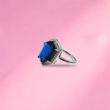 Royal Radiance: Deep Blue Cubic Zirconia 925 Sterling Silver Ring