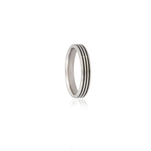 Triple Black Stripe Band in 925 Sterling Silver