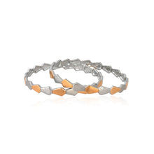 Contemporary Two-Tone 925 Sterling Silver Bangles for Women
