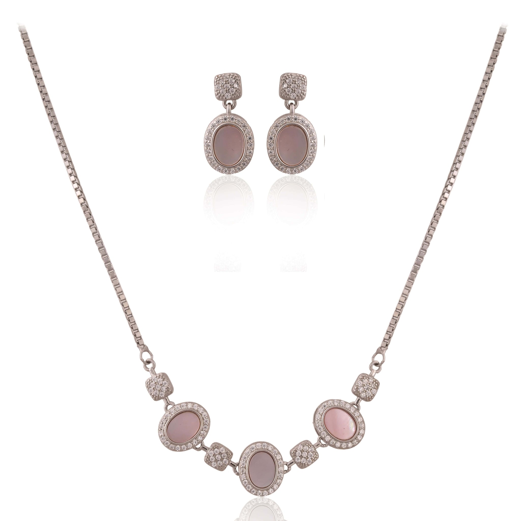 
Women's 925 Sterling Silver Jewelry Set with Cubic Zirconia
