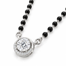 FM11 sterling silver mangalsutra pendant angled close-up